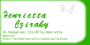 henrietta cziraky business card